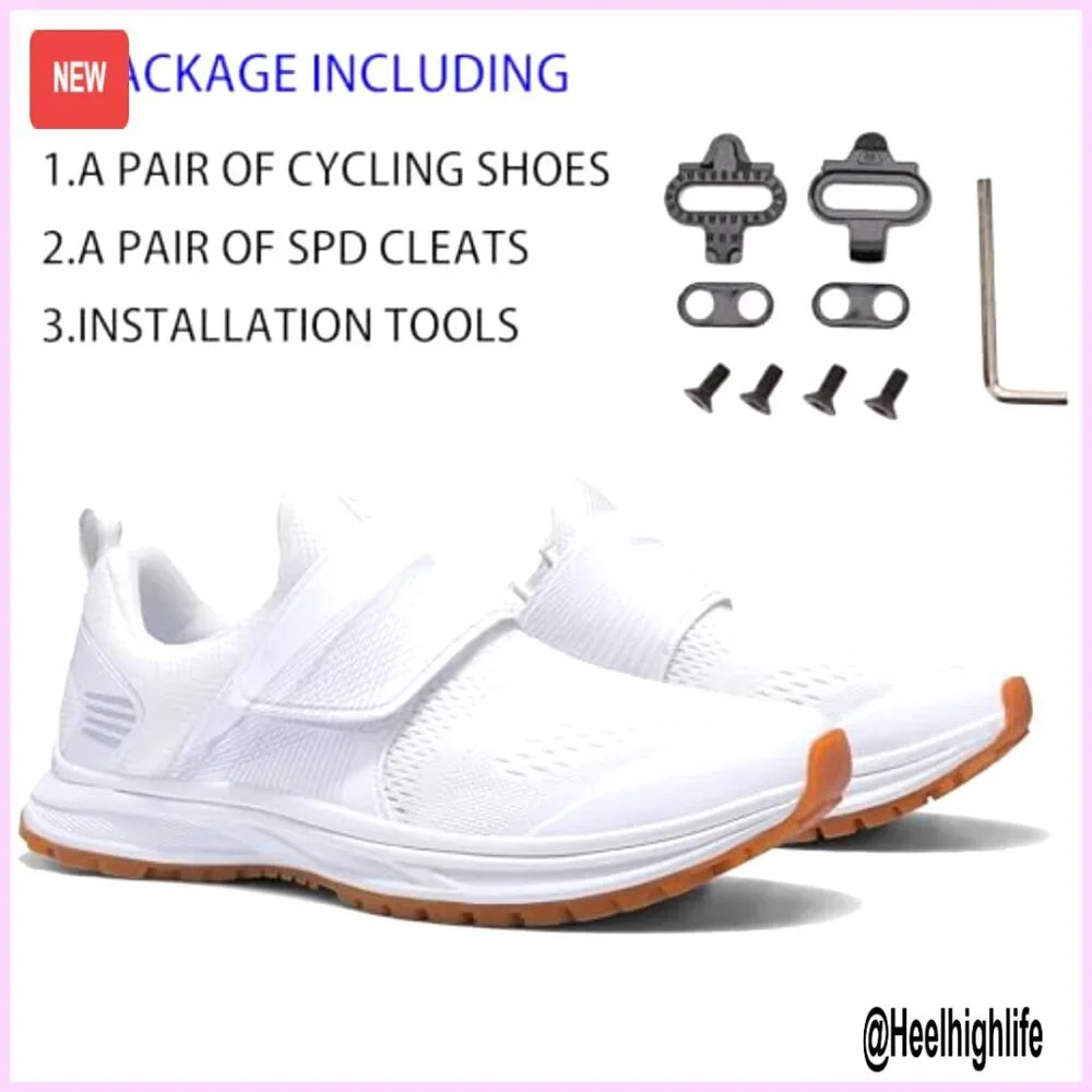 Women's Indoor Cycling Shoes with SPD Cleats, Breathable Mesh, Lightweight